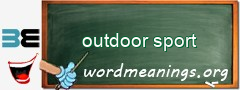 WordMeaning blackboard for outdoor sport